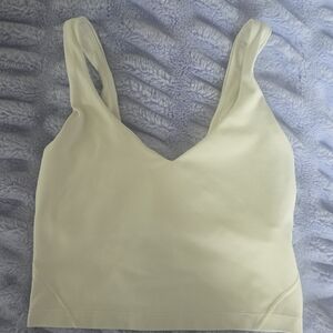 lululemon athletica V-Neck Cropped Tank Top in White/cream